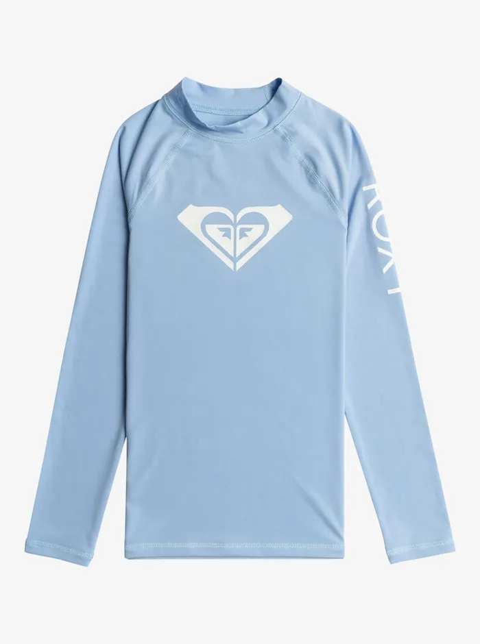 Roxy Swim 716 Whole Hearted Long Sleeve UPF 50 Rashguard Bel Air Blue 8211 Girls Roxy Swim 716 Whole Hearted Long Sleeve UPF 50 Rashguard Bel Air Blue 8211 Girls