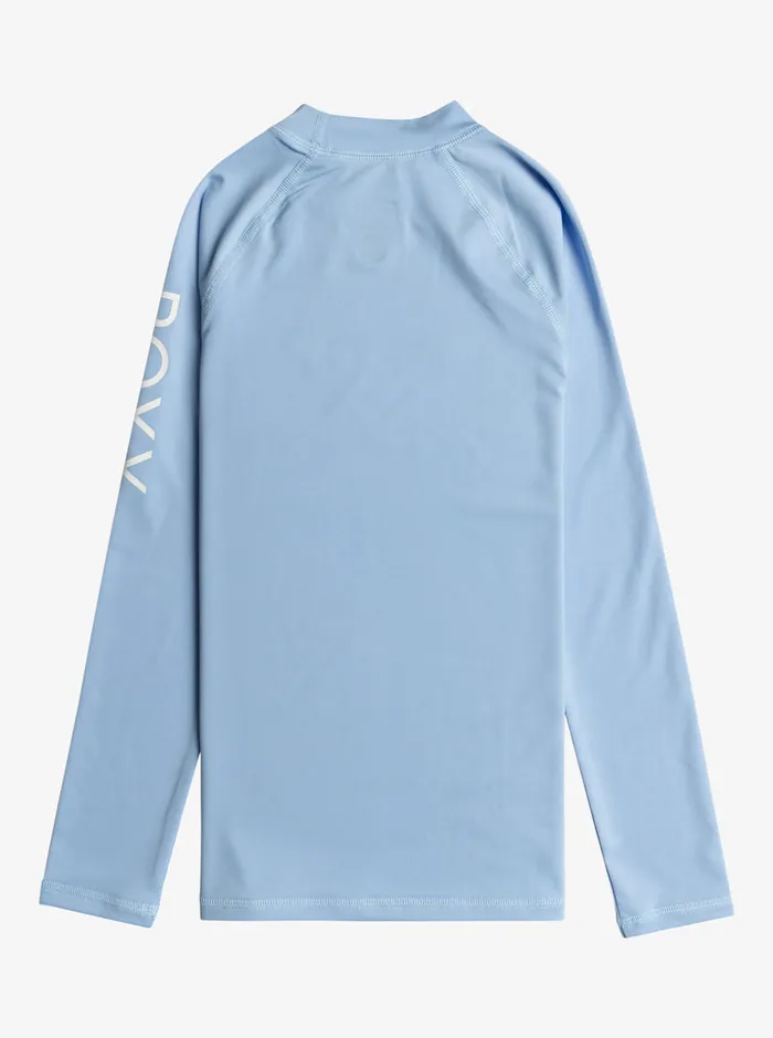 Roxy Swim 716 Whole Hearted Long Sleeve UPF 50 Rashguard Bel Air Blue 8211 Girls