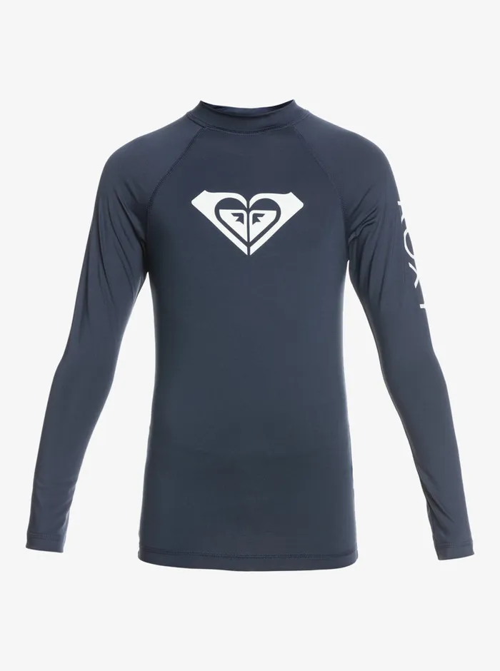 Roxy Swim 716 Whole Hearted Long Sleeve UPF 50 Rashguard Mood Indigo 8211 Girls Roxy Swim 716 Whole Hearted Long Sleeve UPF 50 Rashguard Mood Indigo 8211 Girls