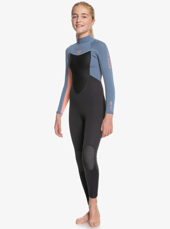 Roxy Swim 816 32mm Prologue Back Zip Wetsuit Cloud Blkpowderdgreysunglow 8211 Girls