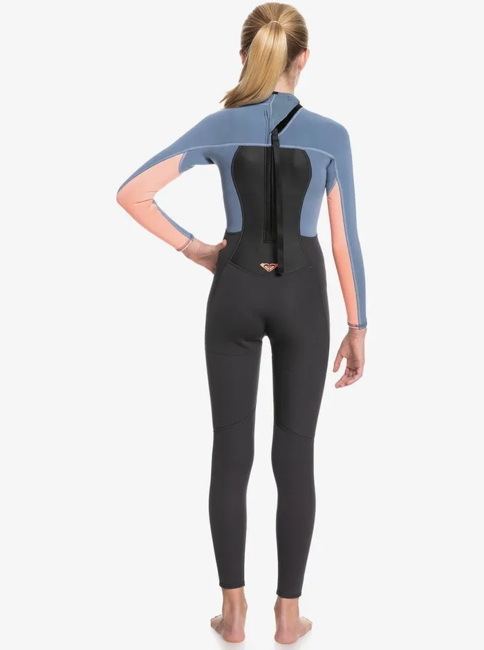 Roxy Swim 816 32mm Prologue Back Zip Wetsuit Cloud Blkpowderdgreysunglow 8211 Girls