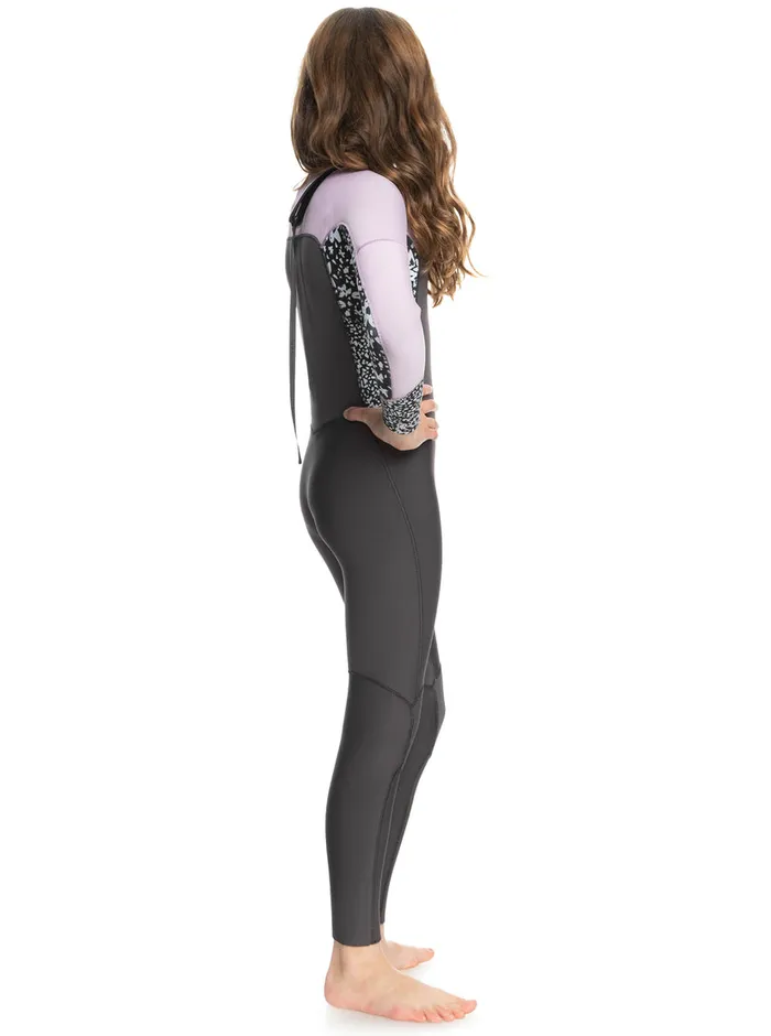 Roxy Swim 816 43mmswell Series Back Zip Wetsuit Jetorchid Bouquet 8211 Girls