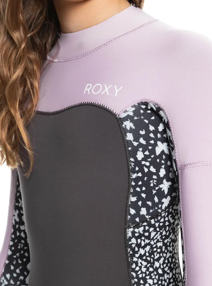 Roxy Swim 816 43mmswell Series Back Zip Wetsuit Jetorchid Bouquet 8211 Girls