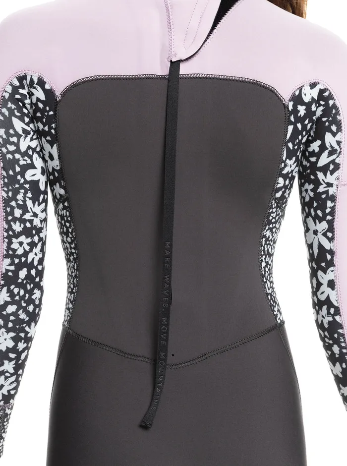 Roxy Swim 816 43mmswell Series Back Zip Wetsuit Jetorchid Bouquet 8211 Girls