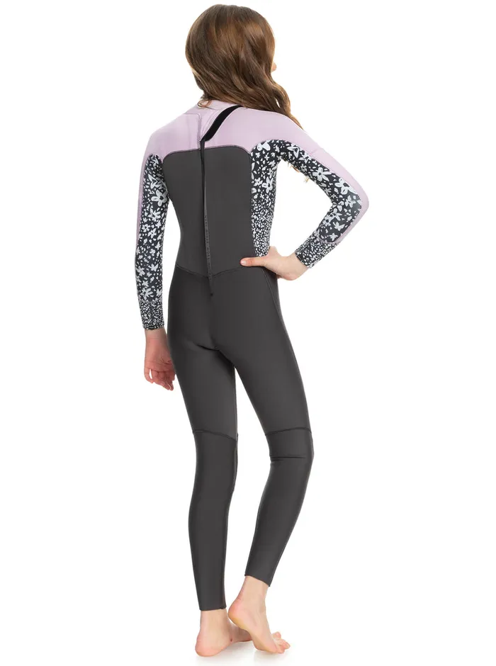 Roxy Swim 816 43mmswell Series Back Zip Wetsuit Jetorchid Bouquet 8211 Girls
