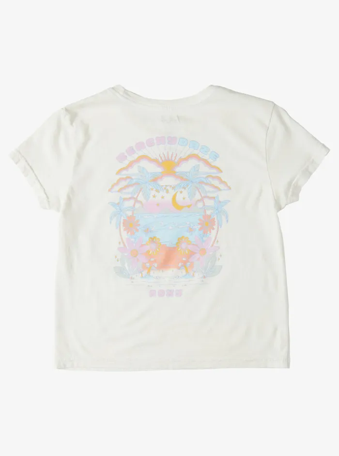 Roxy Tees and Tanks 416 Beachy Daze Boyfriend TShirt Snow White 8211 Girls