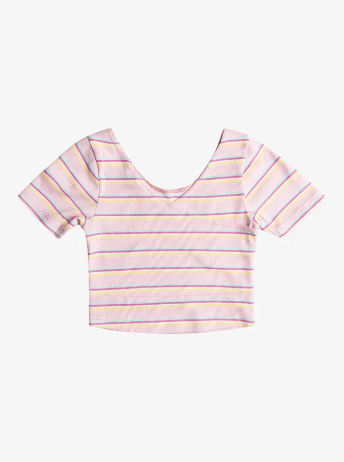 Roxy Tees and Tanks 416 Happiest Year Knit Pirouette Surf Happy Stripe Rg 8211 Girls