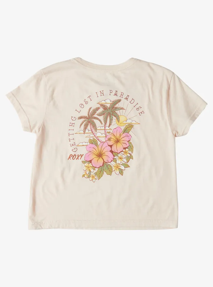 Roxy Tees and Tanks 416 Hibiscus Paradise Boyfriend TShirt Pale Dogwood 8211 Girls