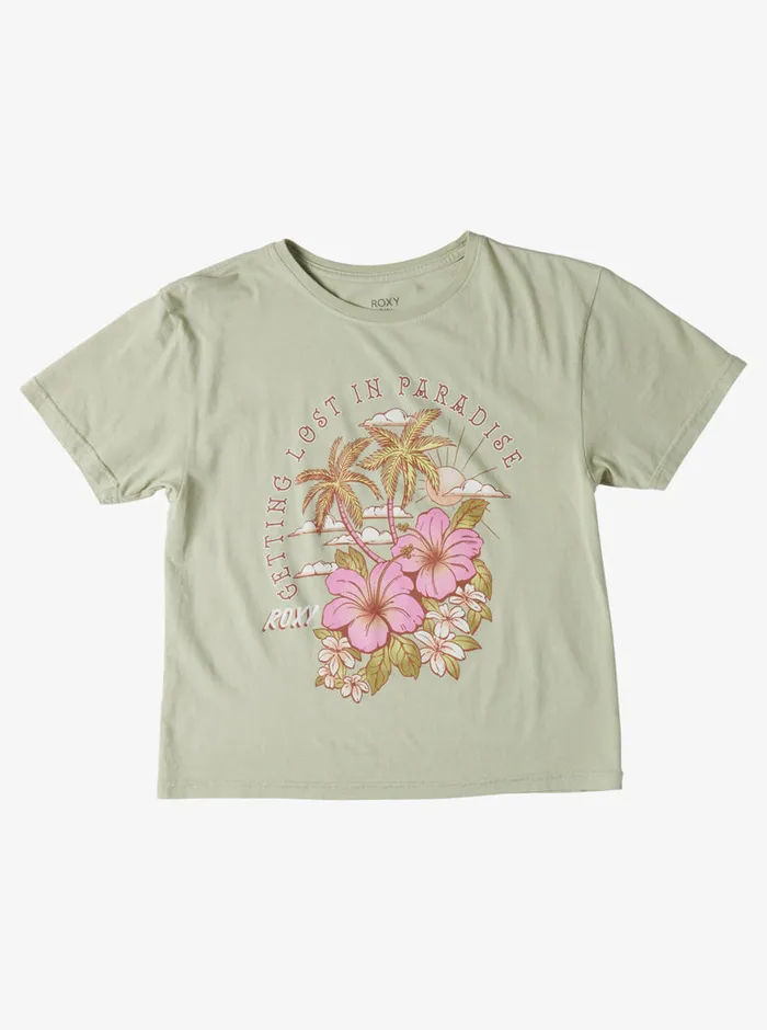 Roxy Tees and Tanks 416 Hibiscus Paradise Oversized Boyfriend TShirt Laurel Green 8211 Girls Roxy Tees and Tanks 416 Hibiscus Paradise Oversized Boyfriend TShirt Laurel Green 8211 Girls