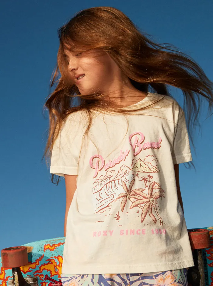 Roxy Tees and Tanks 416 Paradise Bound Friend TShirt Egret 8211 Girls