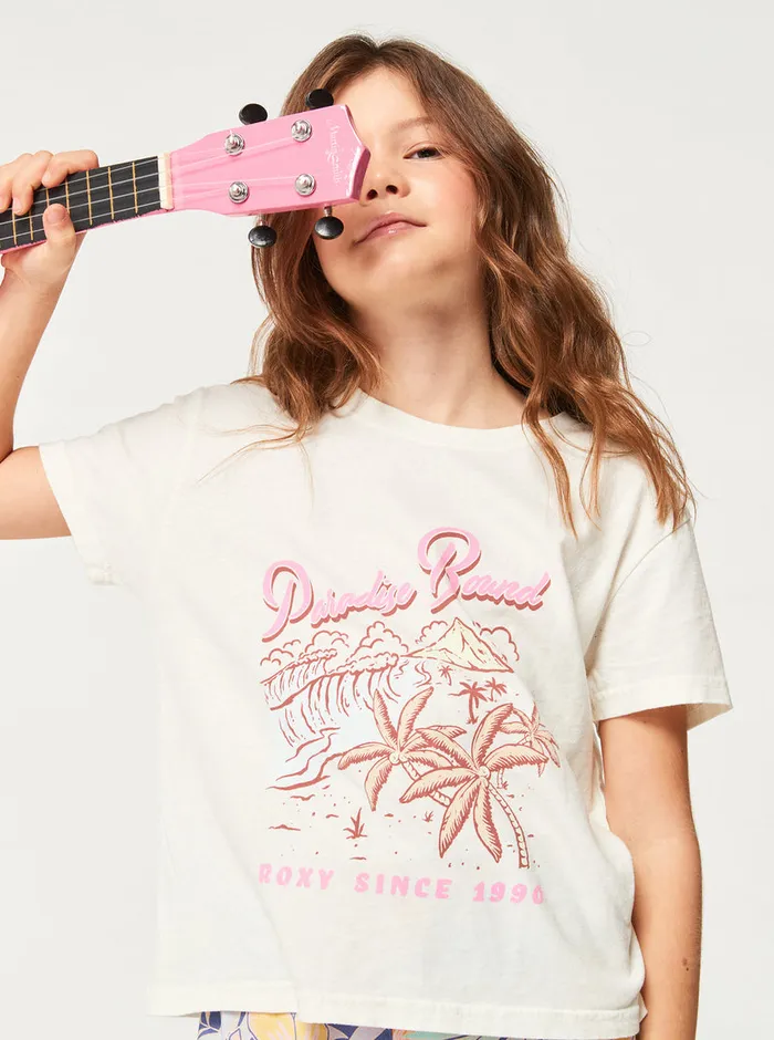 Roxy Tees and Tanks 416 Paradise Bound Friend TShirt Egret 8211 Girls