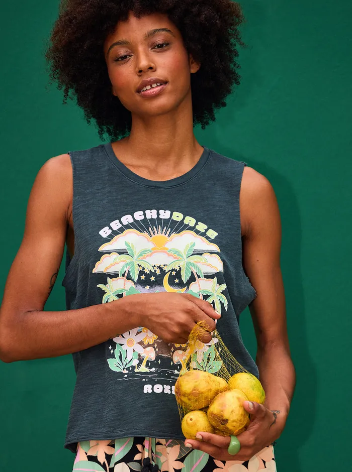 Roxy Tees and Tanks Beachy Days Muscle Tank Anthracite 8211 Womens