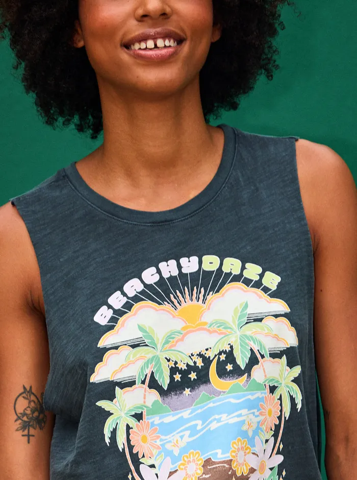 Roxy Tees and Tanks Beachy Days Muscle Tank Anthracite 8211 Womens