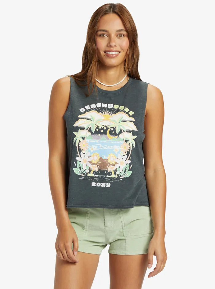 Roxy Tees and Tanks Beachy Days Muscle Tank Anthracite 8211 Womens