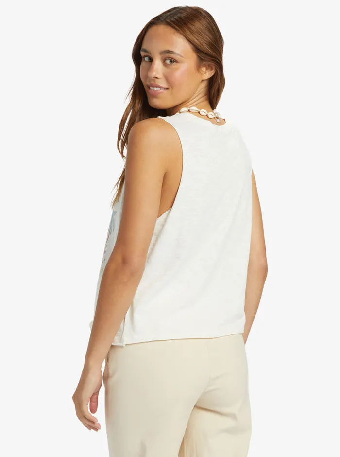 Roxy Tees and Tanks Beachy Days Muscle Tank Snow White 8211 Womens