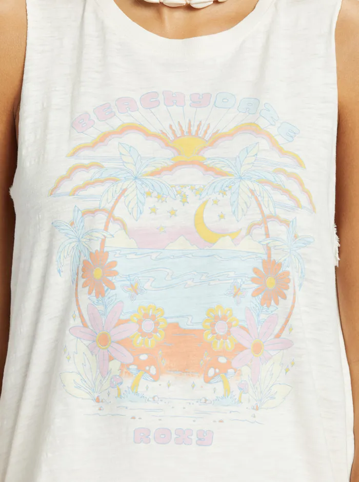 Roxy Tees and Tanks Beachy Days Muscle Tank Snow White 8211 Womens