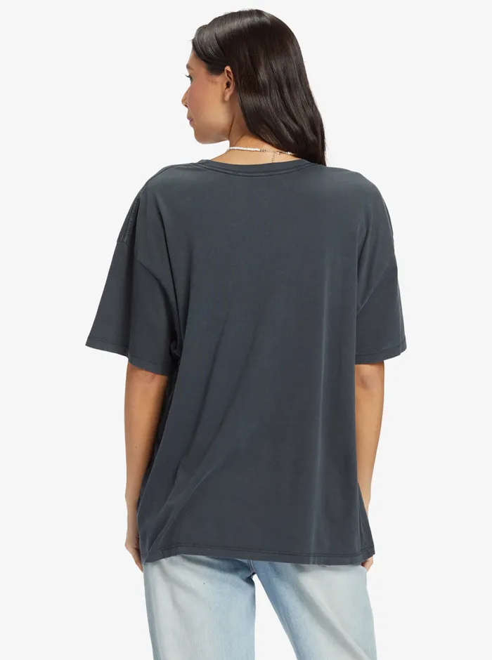 Roxy Tees and Tanks Cosmic Window TShirt Anthracite 8211 Womens