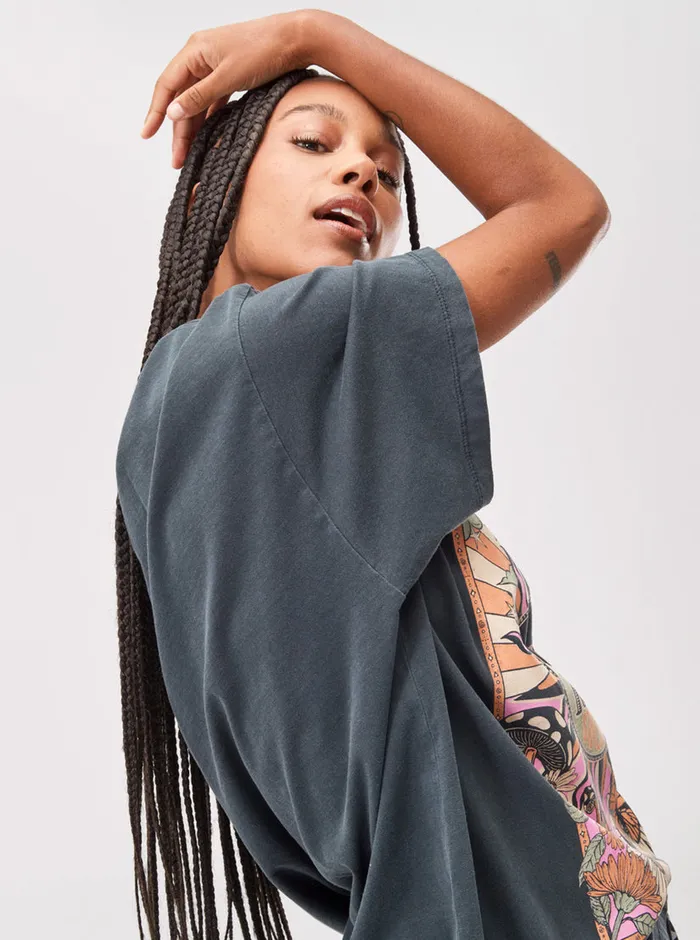 Roxy Tees and Tanks Cosmic Window TShirt Anthracite 8211 Womens