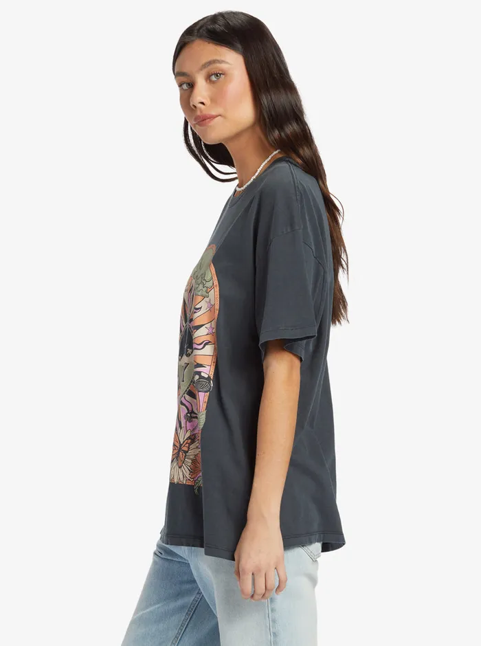 Roxy Tees and Tanks Cosmic Window TShirt Anthracite 8211 Womens