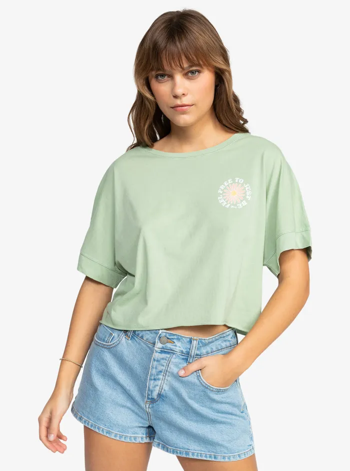 Roxy Tees and Tanks Feel Free TShirt Laurel Green 8211 Womens