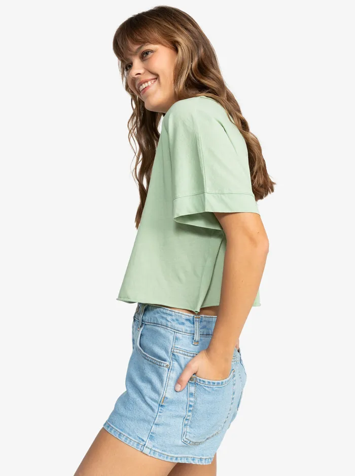 Roxy Tees and Tanks Feel Free TShirt Laurel Green 8211 Womens