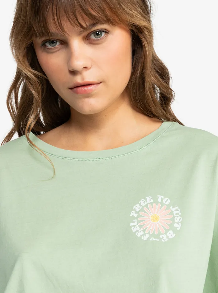 Roxy Tees and Tanks Feel Free TShirt Laurel Green 8211 Womens
