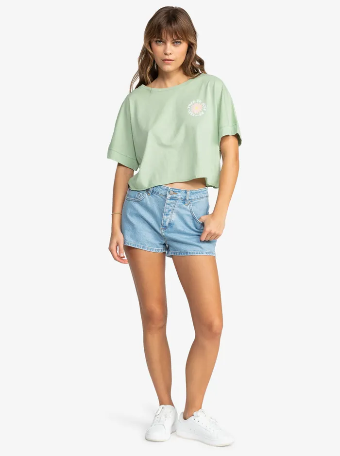 Roxy Tees and Tanks Feel Free TShirt Laurel Green 8211 Womens