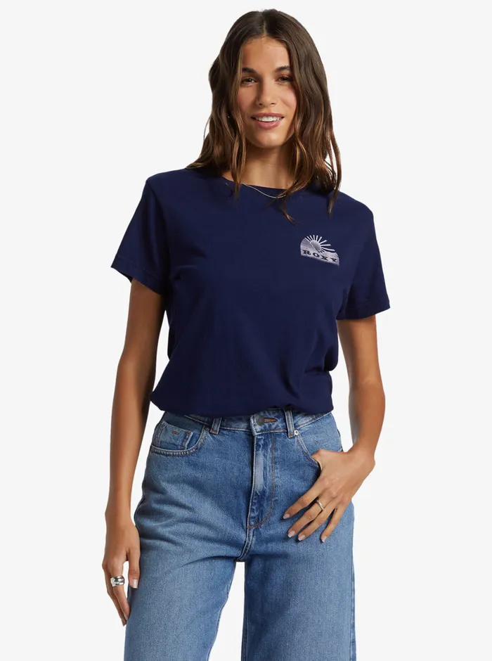 Roxy Tees and Tanks Get Lost In The Moment Boyfriend TShirt Naval Academy 8211 Womens Roxy Tees and Tanks Get Lost In The Moment Boyfriend TShirt Naval Academy 8211 Womens