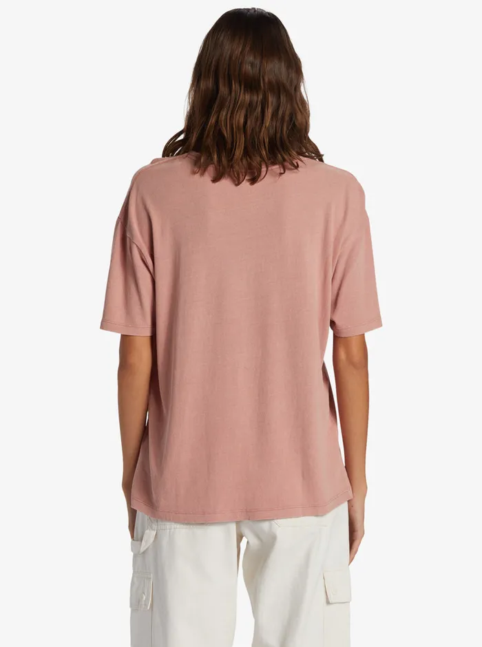 Roxy Tees and Tanks Get Lost In The Moment Oversized Boyfriend TShirt Ash Rose 8211 Womens