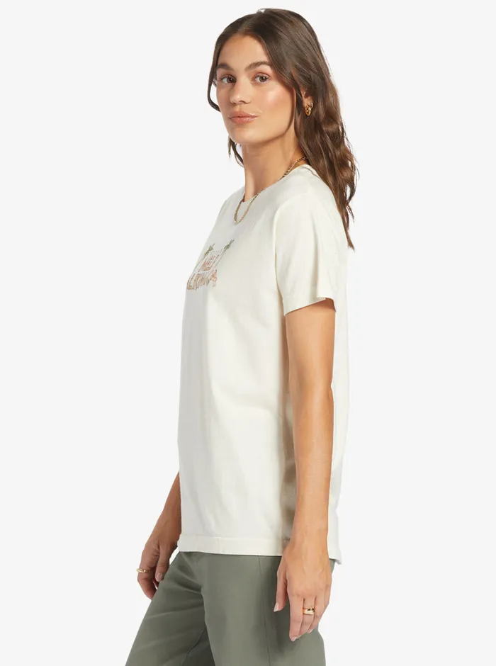 Roxy Tees and Tanks Mele Tiki Boyfriend TShirt Egret 8211 Womens