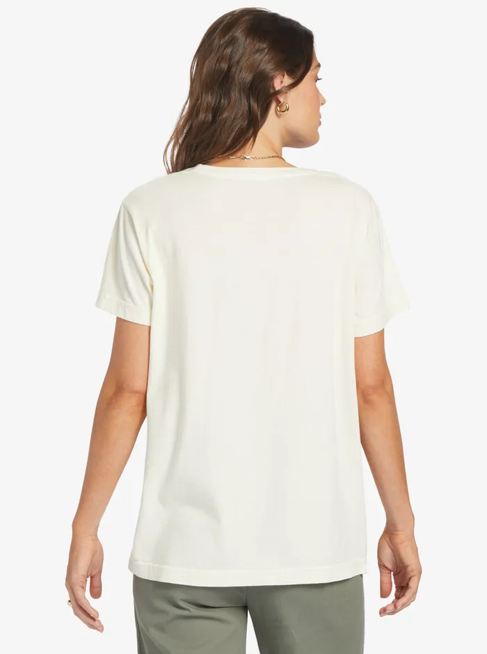 Roxy Tees and Tanks Mele Tiki Boyfriend TShirt Egret 8211 Womens