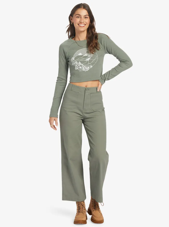 Roxy Tees and Tanks Mountain View Crls TShirt Agave Green 8211 Womens