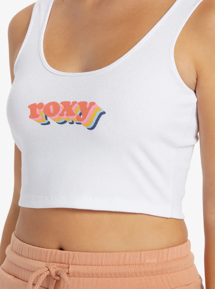 Roxy Tees and Tanks Retro Stack Tank Top Snow White 8211 Womens
