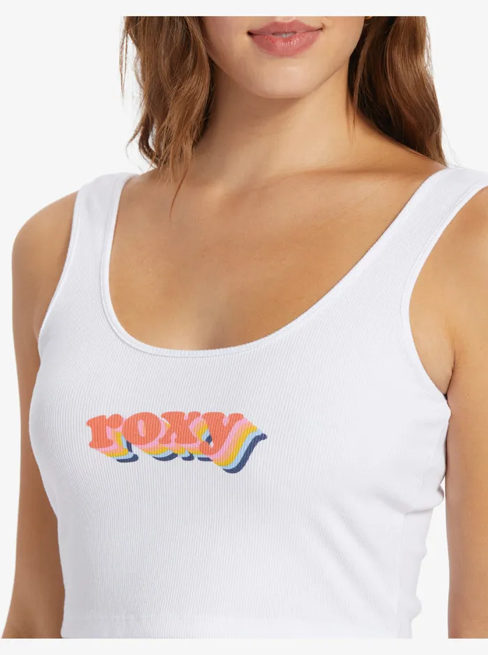 Roxy Tees and Tanks Retro Stack Tank Top Snow White 8211 Womens