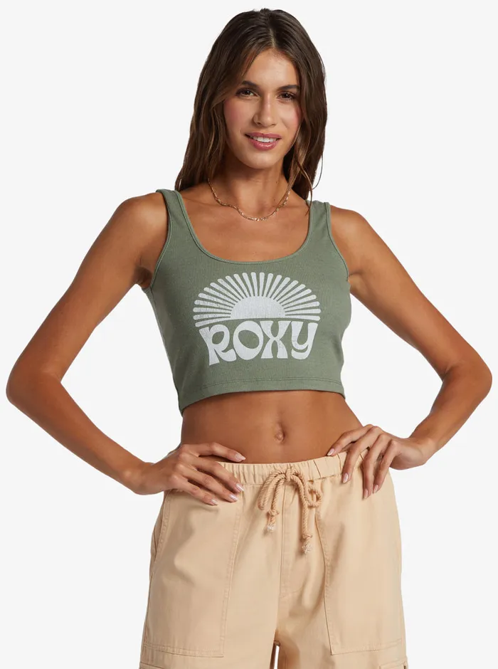 Roxy Tees and Tanks Rise And Shine Dive In Tank Agave Green 8211 Womens