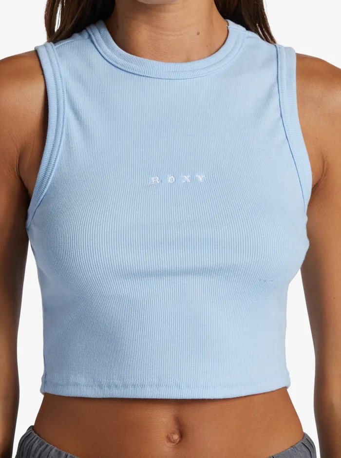 Roxy Tees and Tanks Roxify Fitted Ribbed Tank Bel Air Blue 8211 Womens