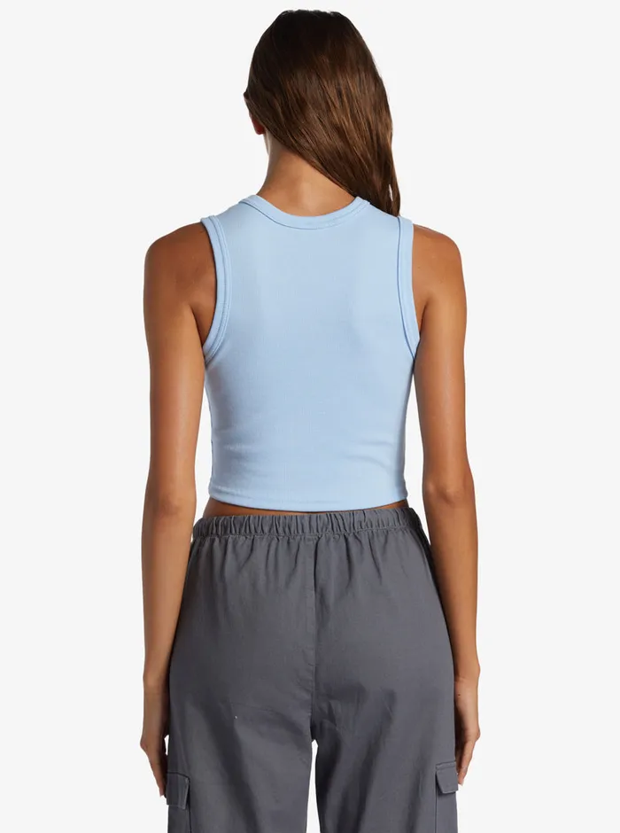 Roxy Tees and Tanks Roxify Fitted Ribbed Tank Bel Air Blue 8211 Womens
