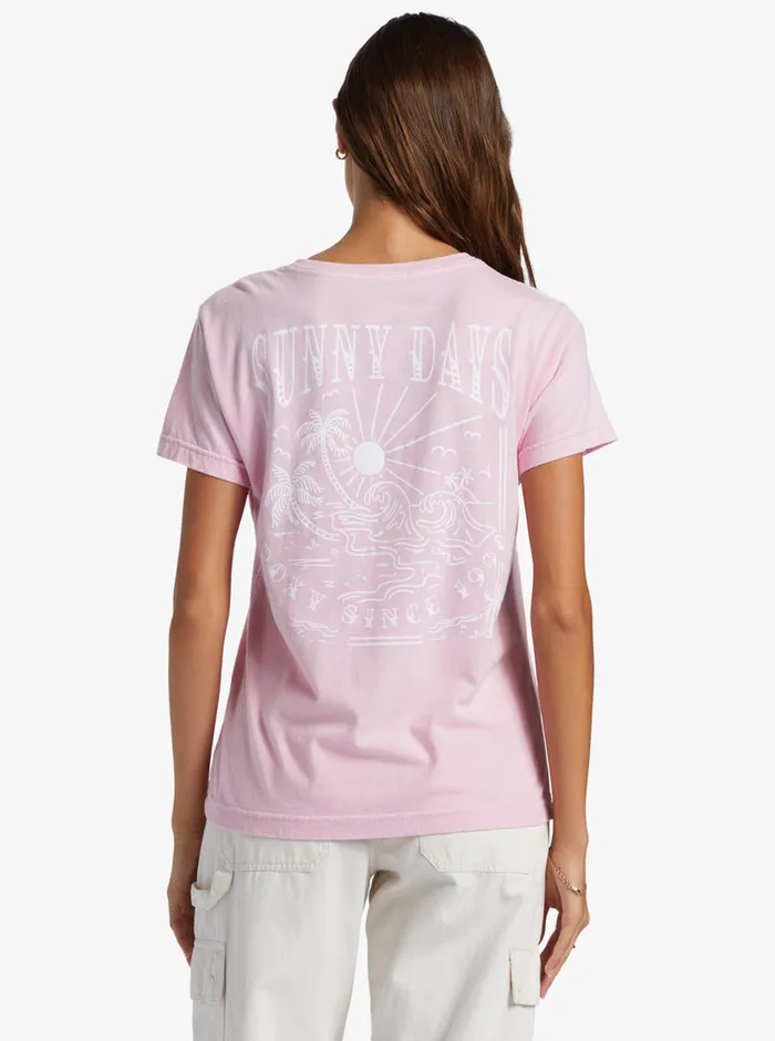 Roxy Tees and Tanks Sunny Days Boyfriend TShirt Prism Pink 8211 Womens