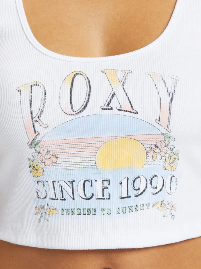 Roxy Tees and Tanks Sunrise To Sunset Dive In Tank Snow White 8211 Womens