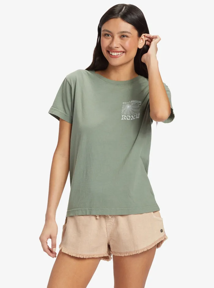 Roxy Tees and Tanks Swell Seekers Boyfriend TShirt Agave Green 8211 Womens