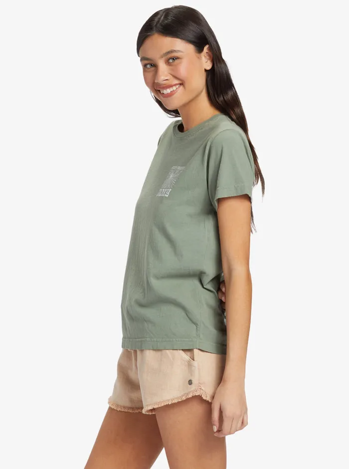 Roxy Tees and Tanks Swell Seekers Boyfriend TShirt Agave Green 8211 Womens