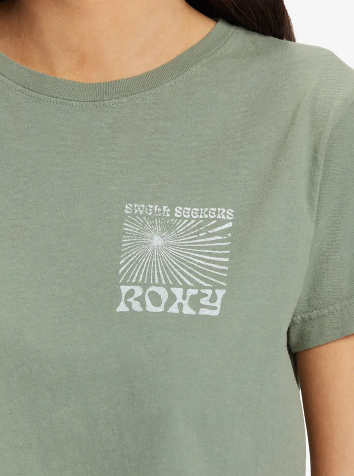 Roxy Tees and Tanks Swell Seekers Boyfriend TShirt Agave Green 8211 Womens