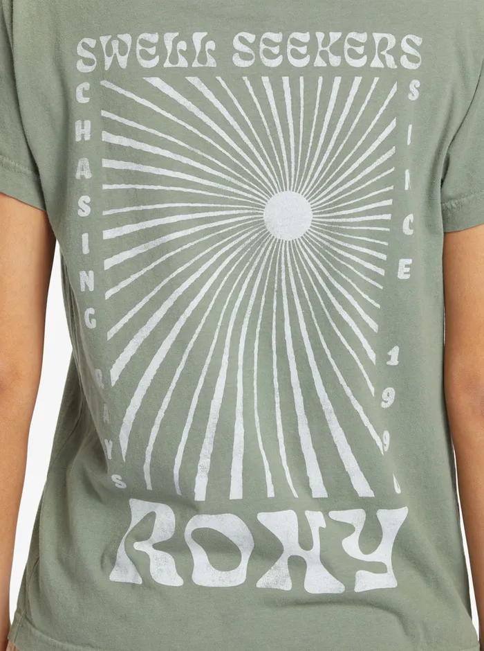 Roxy Tees and Tanks Swell Seekers Boyfriend TShirt Agave Green 8211 Womens