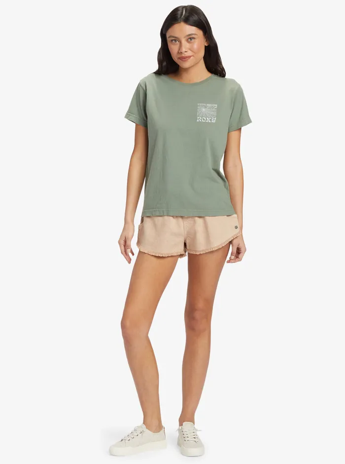 Roxy Tees and Tanks Swell Seekers Boyfriend TShirt Agave Green 8211 Womens