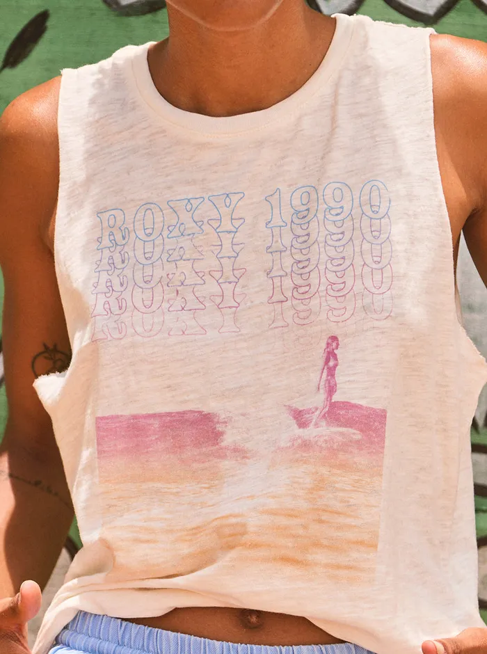 Roxy Tees and Tanks Wave Rider Muscle Tank Snow White 8211 Womens