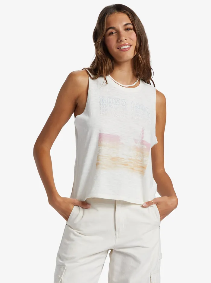 Roxy Tees and Tanks Wave Rider Muscle Tank Snow White 8211 Womens