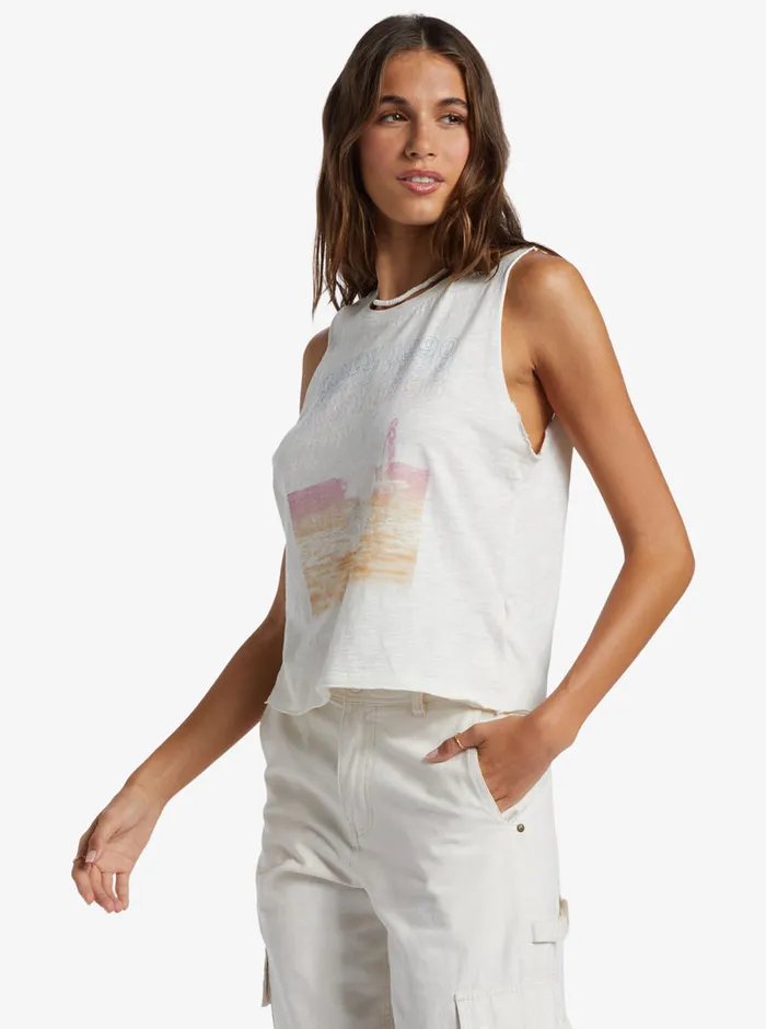 Roxy Tees and Tanks Wave Rider Muscle Tank Snow White 8211 Womens