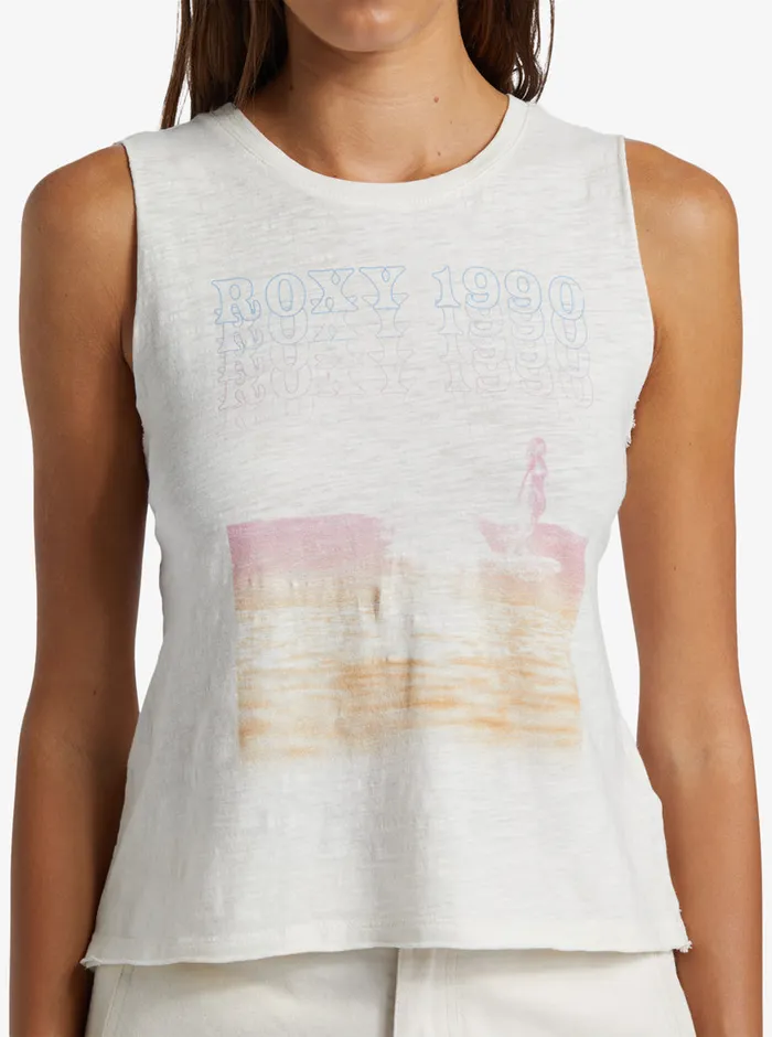 Roxy Tees and Tanks Wave Rider Muscle Tank Snow White 8211 Womens