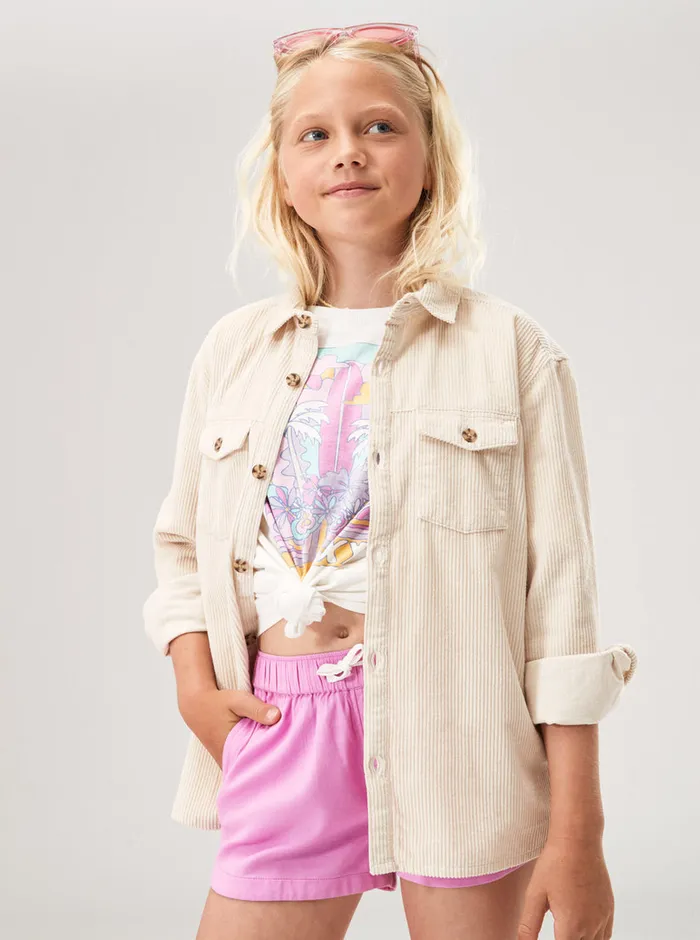 Roxy Tops 416 Let You Know Corduroy Shirt Tapioca 8211 Girls