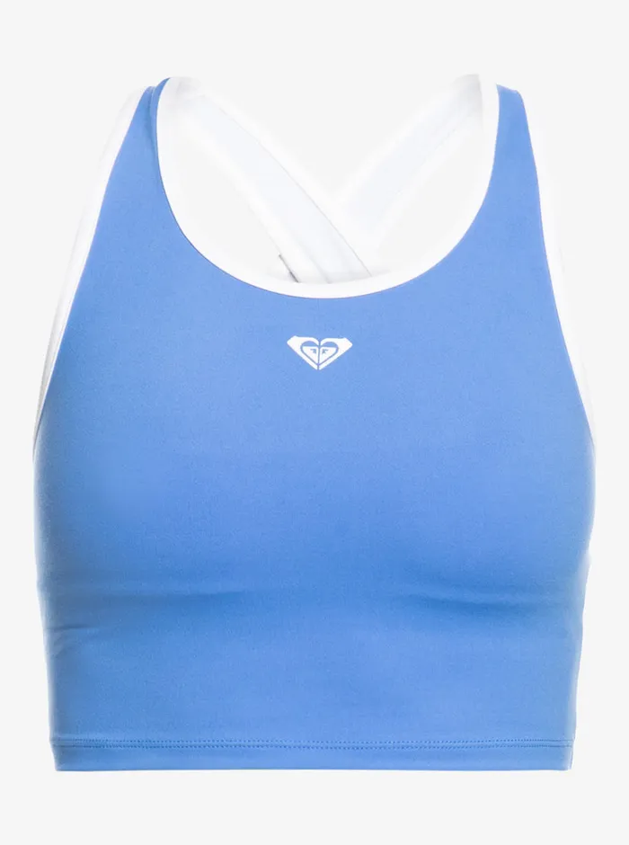 Roxy Tops Heart Into It Long Bra Ultra Marine 8211 Womens